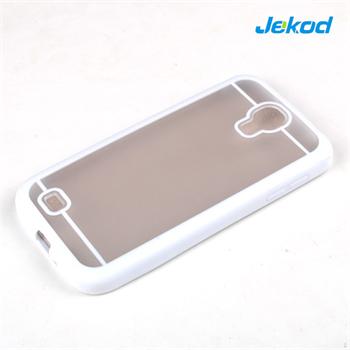 JEKOD TPU + Protect Ochranné Silikonové Pouzdro + fólie White pro Samsung i9505 Galaxy S4