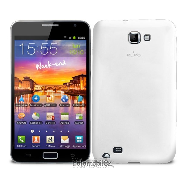 Puro silikonové pouzdro kryt pro Samsung N7000 Galaxy Note, bílá barva