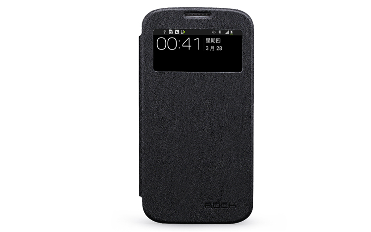 ROCK S-View Platinum Folio Pouzdro Black pro Samsung i9505 Galaxy S4 + fólie na displej ZDARMA