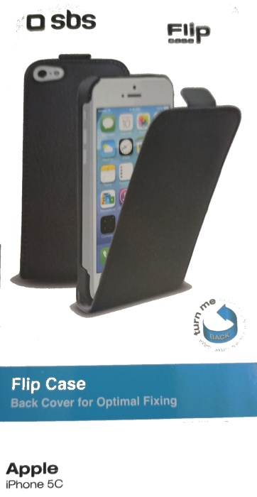 SBS Flip Kožené Pouzdro Black pro iPhone 5C (EU Blister)