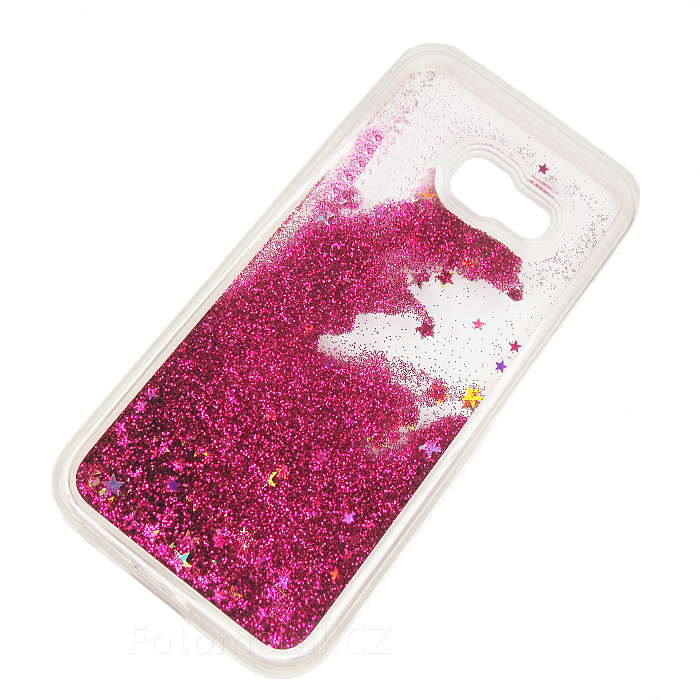 Silikonové pouzdro růžové třpytky pro Samsung A320F Galaxy A3 2017