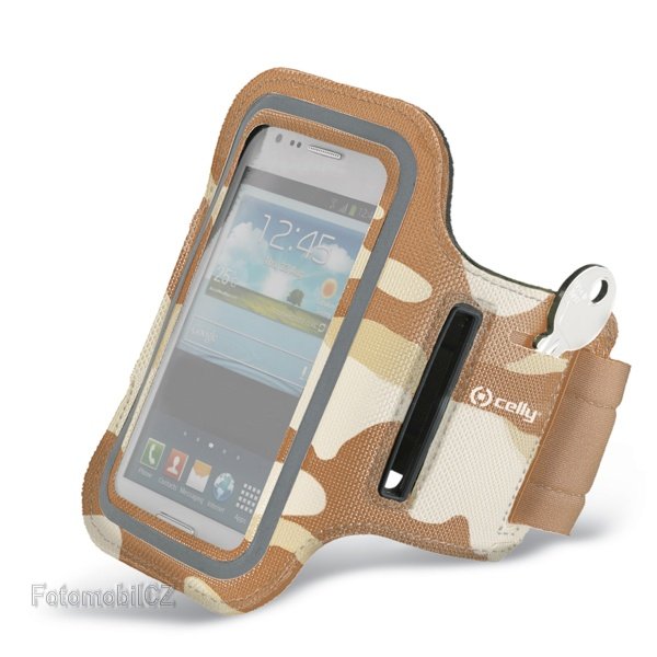 Sportovní neoprénové pouzdro CELLY XXL pro Samsung Galaxy S3, S4 a telefony podobných rozměrů, béžové