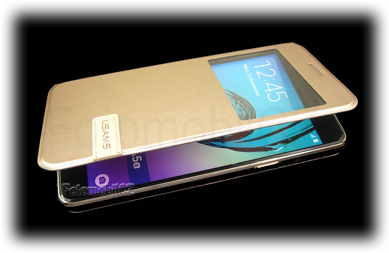 USAMS Muge S-View Pouzdro GOLD zlatá barva pro Samsung A510 Galaxy A5 2016