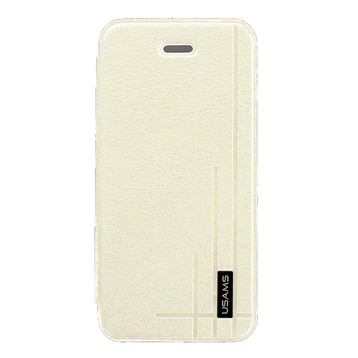 USAMS Kožené Folio Starry Sky Pouzdro White pro iPhone 5C