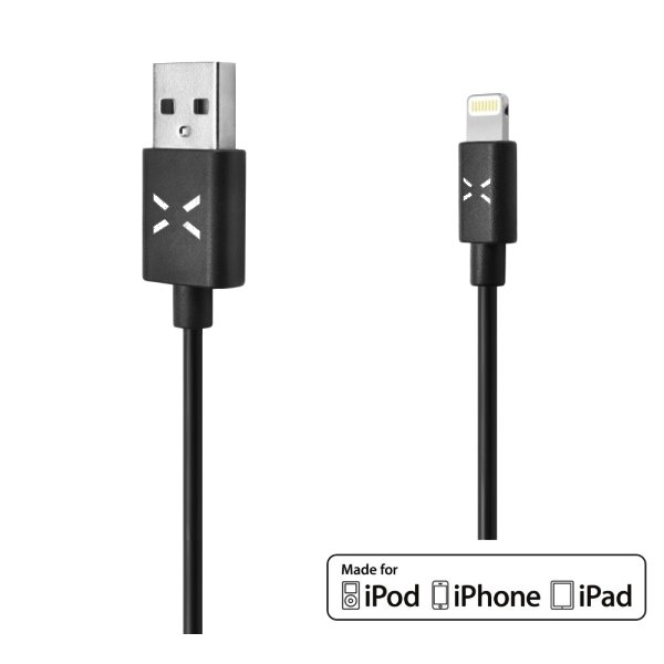 Certifikovaný USB datový kabel FIXED s konektorem Lightning, MFI licence, 1m, černý