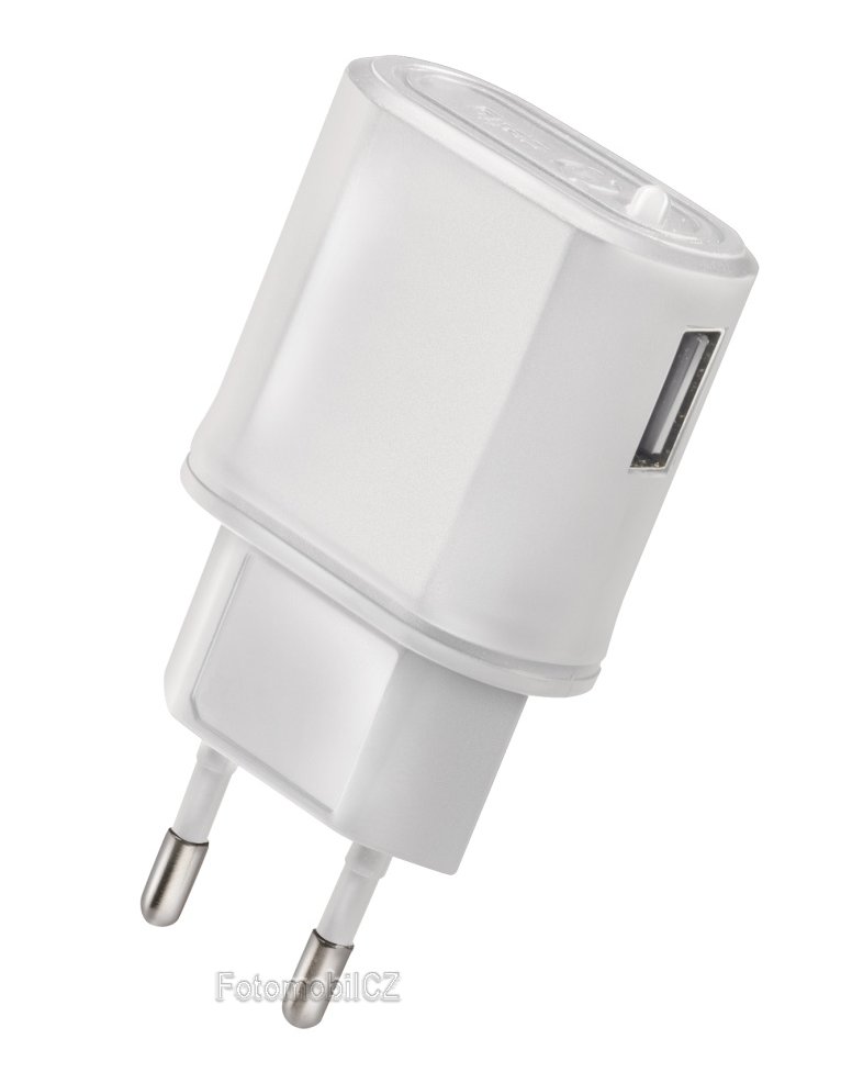 Cestovní USB nabíječka CELLY, 1 A, bílá