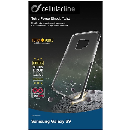 Ultra ochranné pouzdro Cellularline Tetra Force Shock-Twist pro Samsung Galaxy S9, 2 stupně ochrany, černé