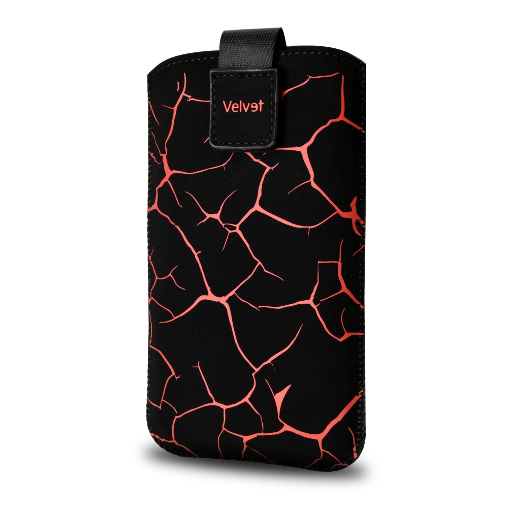 Univerzální pouzdro FIXED Velvet, mikroplyš, motiv Red Split, velikost 4XL