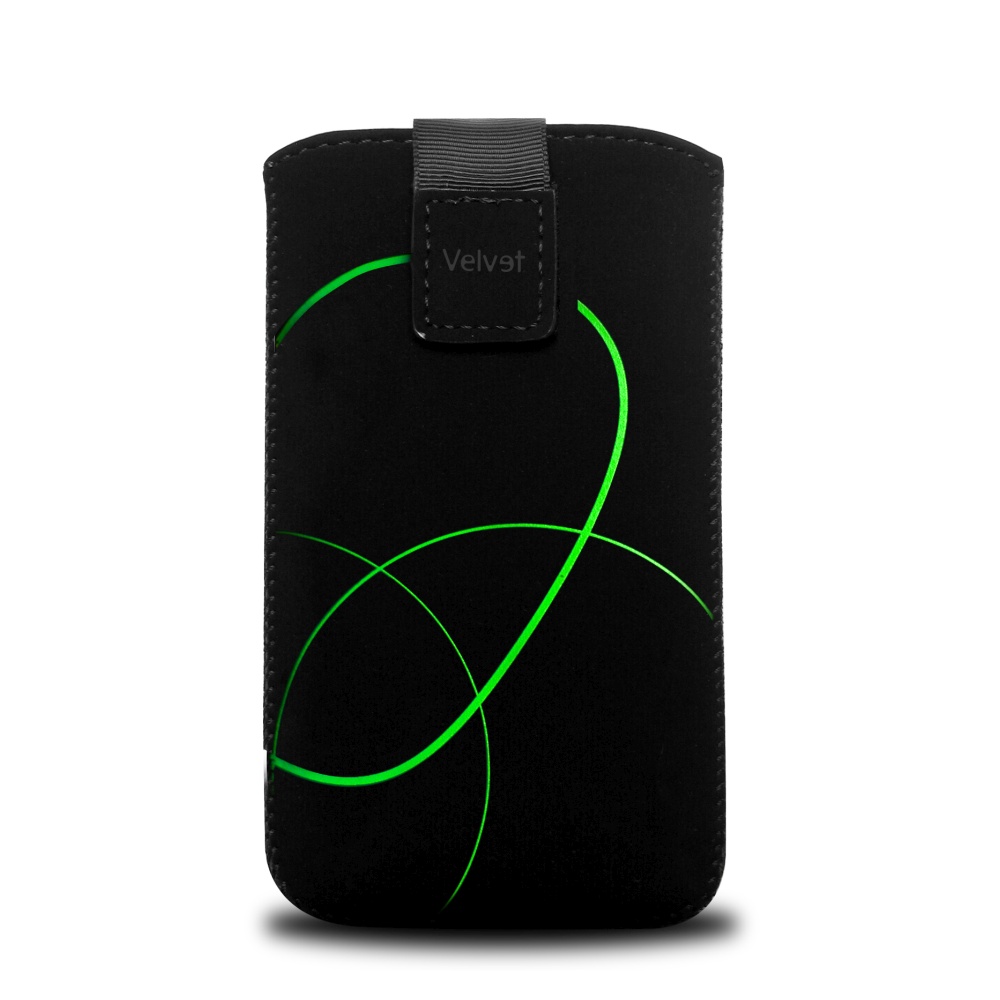 Univerzální pouzdro FIXED Velvet, mikroplyš, motiv Stripe Green, velikost 5XL+