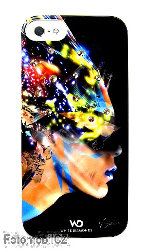 White Diamonds zadní kryt NAFROTITI pro iPhone SE / 5/ 5S, černá barva s krystaly Swarovski