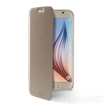 Puro flipové pouzdro pro Samsung Galaxy S6 s přihrádkou na kartu, zlatá