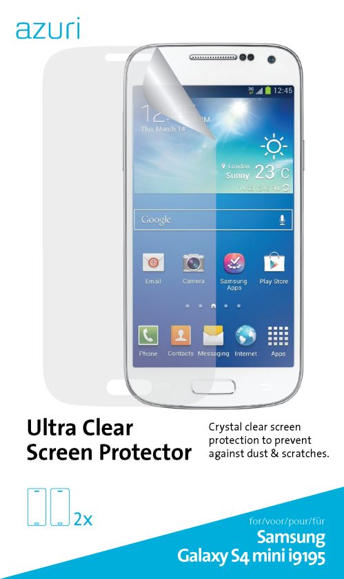 2 kusy ochranné fólie na displej Azuri duo screen protector Samsung i9195 Galaxy S4 mini