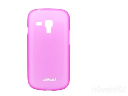 Pouzdro JEKOD PP ultratenký 0,3 mm kryt PINK růžová barva + fóli pro Samsung i8190 Galaxy S3 mini