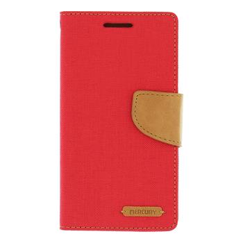 Mercury Canvas diářové Pouzdro pro Apple iPhone 5 / 5S / SE Red / Camel