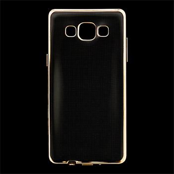 Kisswill TPU silikonové transparentní pouzdro / GOLD zlatá barva pro Samsung A500 Galaxy A5