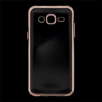 Kisswill TPU silikonové transparentní pouzdro / Rose GOLD zlatá barva pro Samsung J500 Galaxy J5