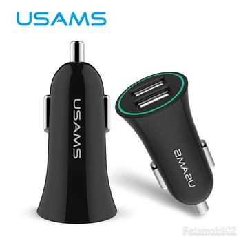 USAMS CC013 2.1A Dual USB Autonabíječka Black (EU Blister)