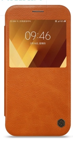 Nillkin Qin S-View Pouzdro Brown pro Samsung A320 Galaxy A3 2017