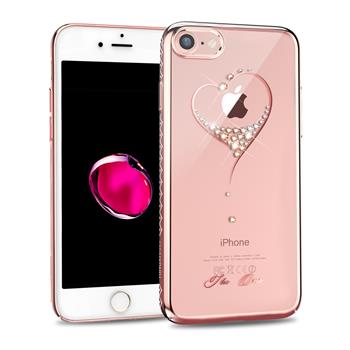 Stone Crystal Pouzdro Heart Rose GOLD zlatá barva pro iPhone 7 Plus
