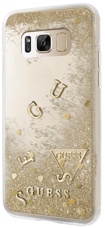 GUHCS8LGLUFLGO Guess Liquid Glitter pevný kryt GOLD zlatá barva pro Samsung G955 Galaxy S8 Plus