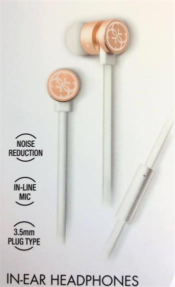 GUEPWIGO Guess Wire Stereo Sluchátka WHITE bílá barva / GOLD zlatá barva