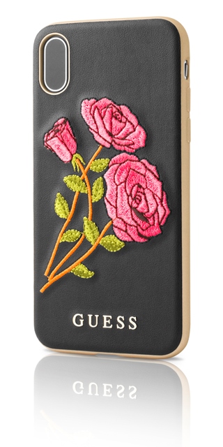 GUHCPXEROBK Guess Flower Desire Zadní Kryt Black pro iPhone X