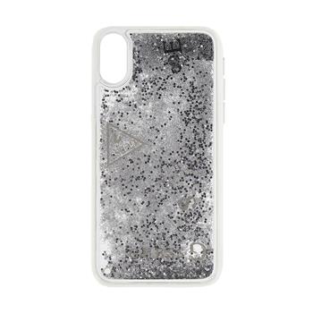 GUHCPXGLUFLSI Guess Liquid Glitter Zadní Kryt Silver pro iPhone X  /  XS