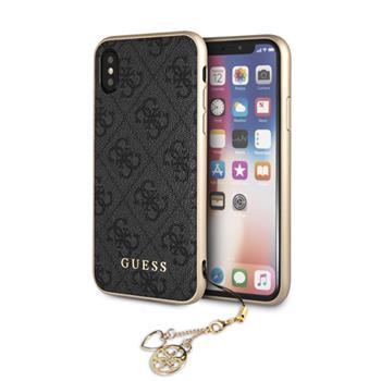 GUHCPXGF4GGR Guess Charms pevný kryt 4G Grey pro iPhone X