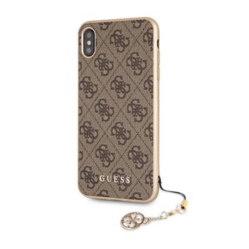 GUHCI65GF4GBR Guess Charms pevný kryt 4G Brown pro iPhone XS Max