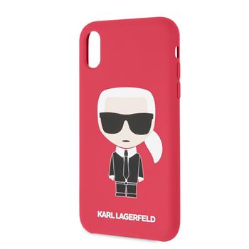 KLHCI61SLFKRE Karl Lagerfeld Full Body Iconic Silikonové Pouzdro pro iPhone XR Red