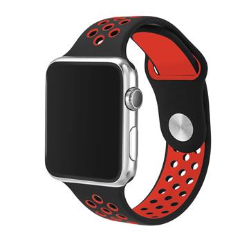 Tactical 163 Double Silikonový Řemínek pro Apple Watch 1 / 2 / 3 / 4 / 5 / 6 / SE 42 / 44mm Black / Red