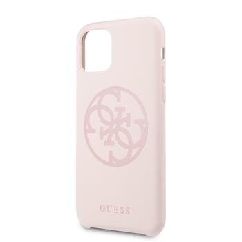 GUHCN61LS4GLP Guess 4G Silicone Tone Zadní Kryt pro iPhone 11 Light PINK růžová barva