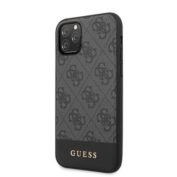 GUHCN65G4GLGR Guess 4G Stripe Zadní Kryt pro iPhone 11 Pro Max Grey