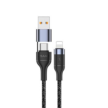 USAMS SJ404 U31 Datový Kabel Type C /  Lightning (USB) Black