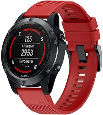 Tactical 669 Silikonový Řemínek pro Garmin Fenix 5X / 6X QuickFit 26mm Red