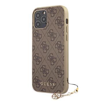 GUHCP12LGF4GBR Guess 4G Charms Zadní Kryt pro iPhone 12 Pro Max 6.7 Brown