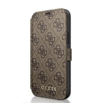 GUFLBKSP12L4GB Guess 4G knížkové pouzdro pro iPhone 12 Pro Max 6.7 Brown