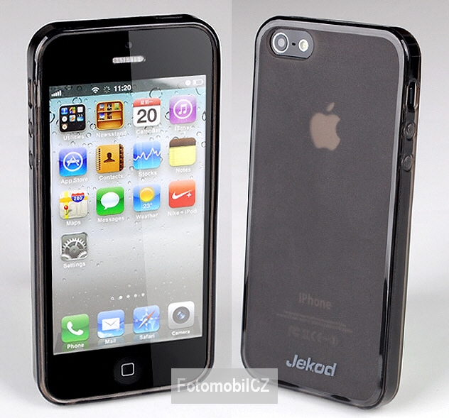 Silikonové pouzdro kryt JEKOD TPU + fólie Black pro iPhone 5, 5S