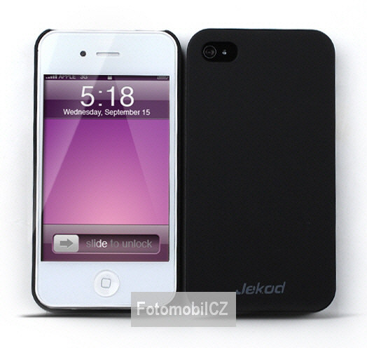 Silikonové pouzdro kryt JEKOD TPU + fólie Black pro iPhone 4S