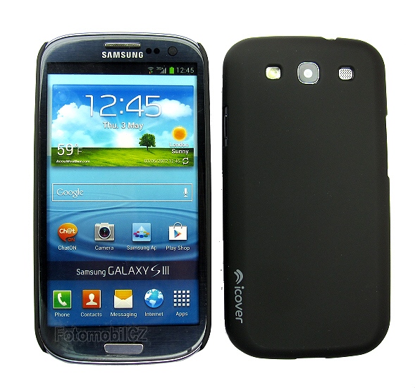 Kryt černý matný ICOVER + fólie pro Samsung i9300 Galaxy S3