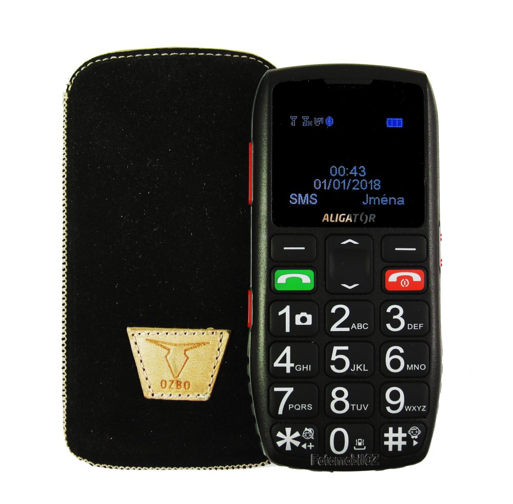 Kožené pouzdro černé OZBO Belle pro Aligator A440