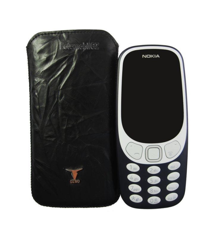 Kožené pouzdro OZBO Piega černé pro Nokia 3310