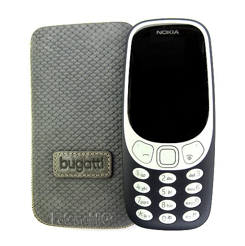 Bugatti Kožené Pouzdro Perfect Scale tmavě šedé pro Nokia 3310 2017