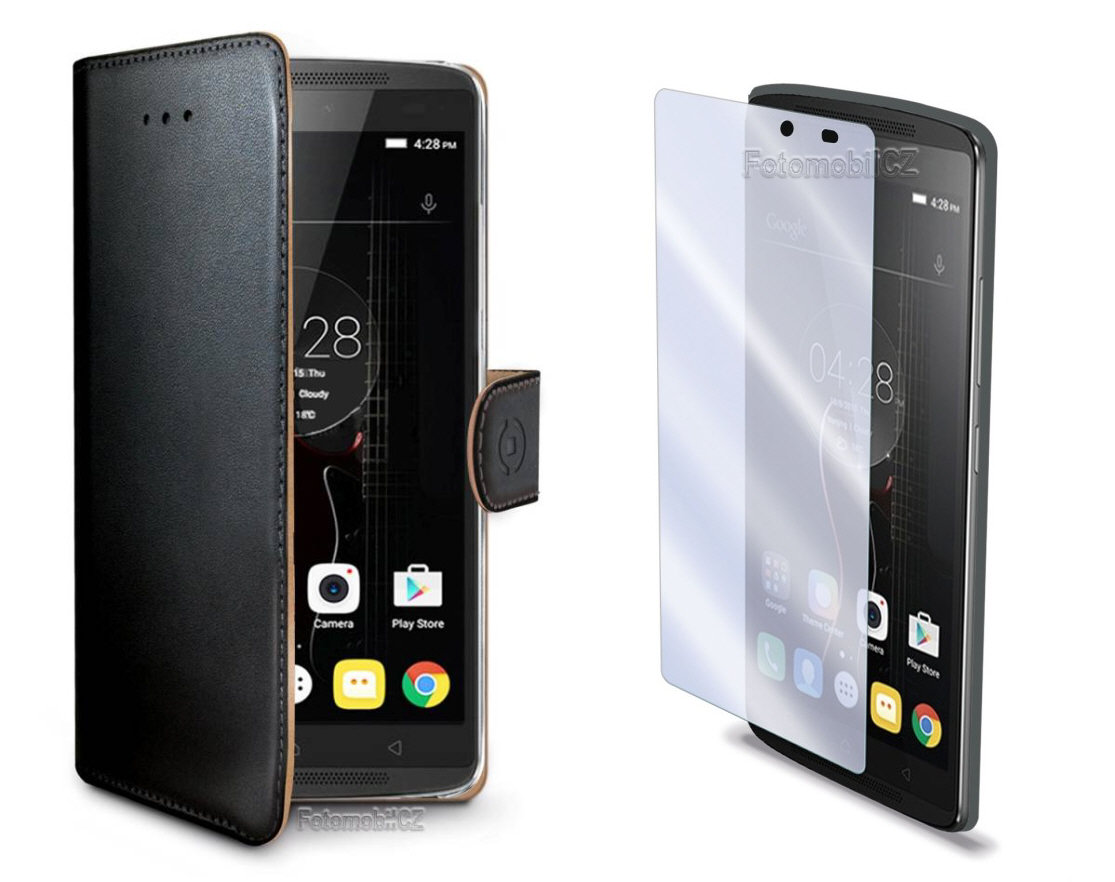 Pouzdro typu kniha CELLY Wally + 2x ochranné sklo pro Lenovo  A7010 / A7010 Pro