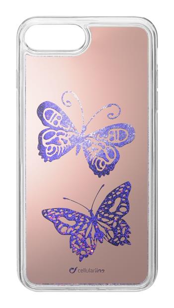 Silikonové pouzdro Cellularline Stardust pro iPhone 6 Plus / 6S Plus / 7 Plus/ 8 Plus, motiv Motýl