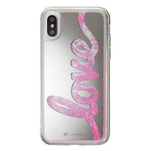 Silikonové pouzdro Cellularline Stardust pro iPhone X / XS, motiv Love