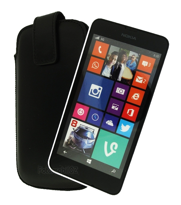 Kožené pouzdro OZBO Cora černé pro Nokia Lumia 630