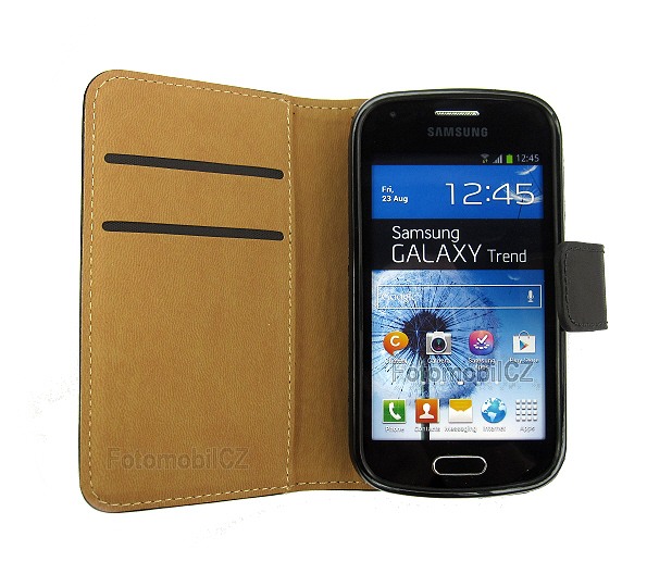 Flipové pouzdro folio knížkové pro Samsung S7560, S7562, S7580, S7582 Galaxy Trend TMAVĚ FIALOVÉ