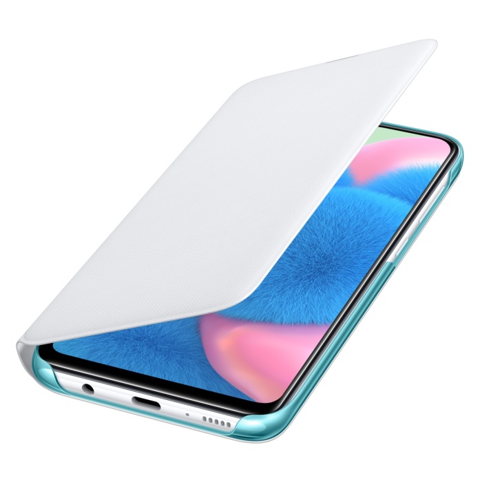 EF-WA307PWE Samsung Wallet Pouzdro pro Galaxy A50 / A30s  WHITE bílá barva + sklo na displej