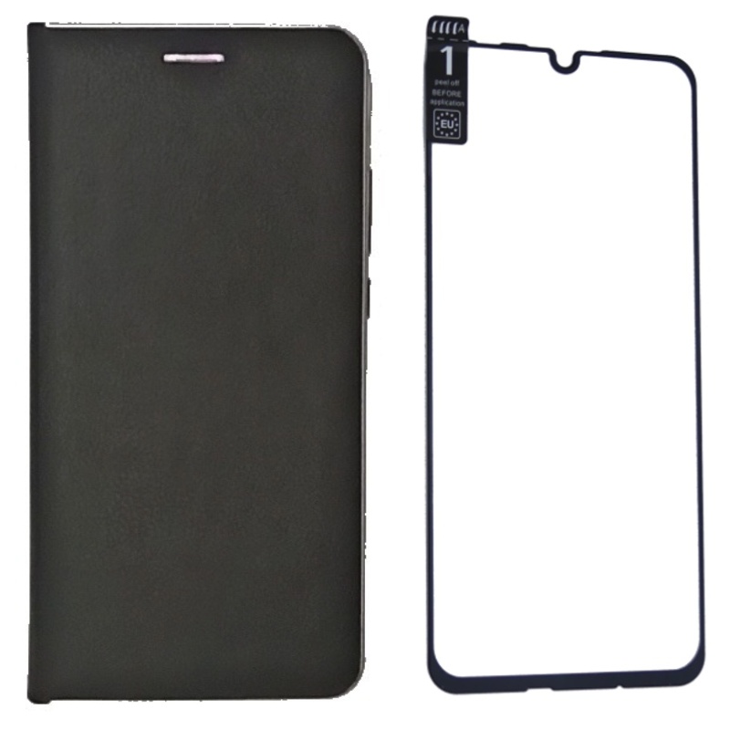 Knížkové pouzdro Smart Venus pro Huawei P Smart 2019 černé + ochranné sklo